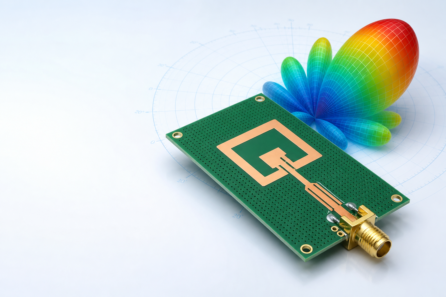 PCB antenna with colorful radiation pattern